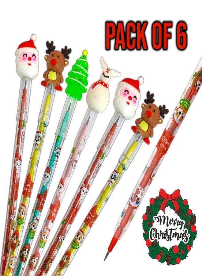 AMYCAUR Christmas Stackable Push Pencils With Santa Claus - Gift for Kids, Return Gift (20pcs) - Image 4
